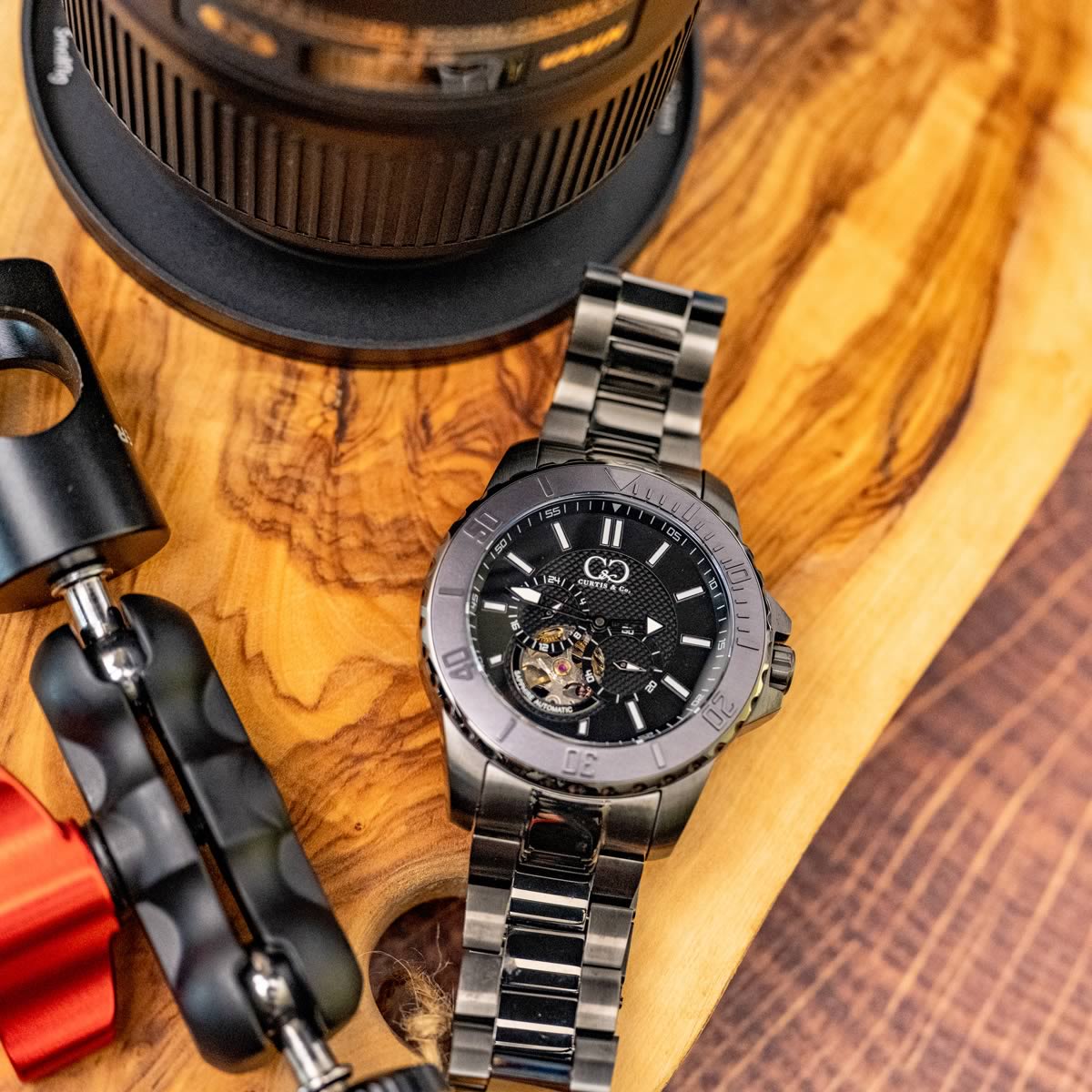 Big Time ROYALE Gun Metal Black Dial White Accent Automatic 45MM