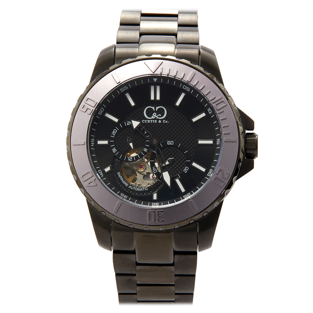 Big Time ROYALE Gun Metal Black Dial White Accent Automatic 45MM