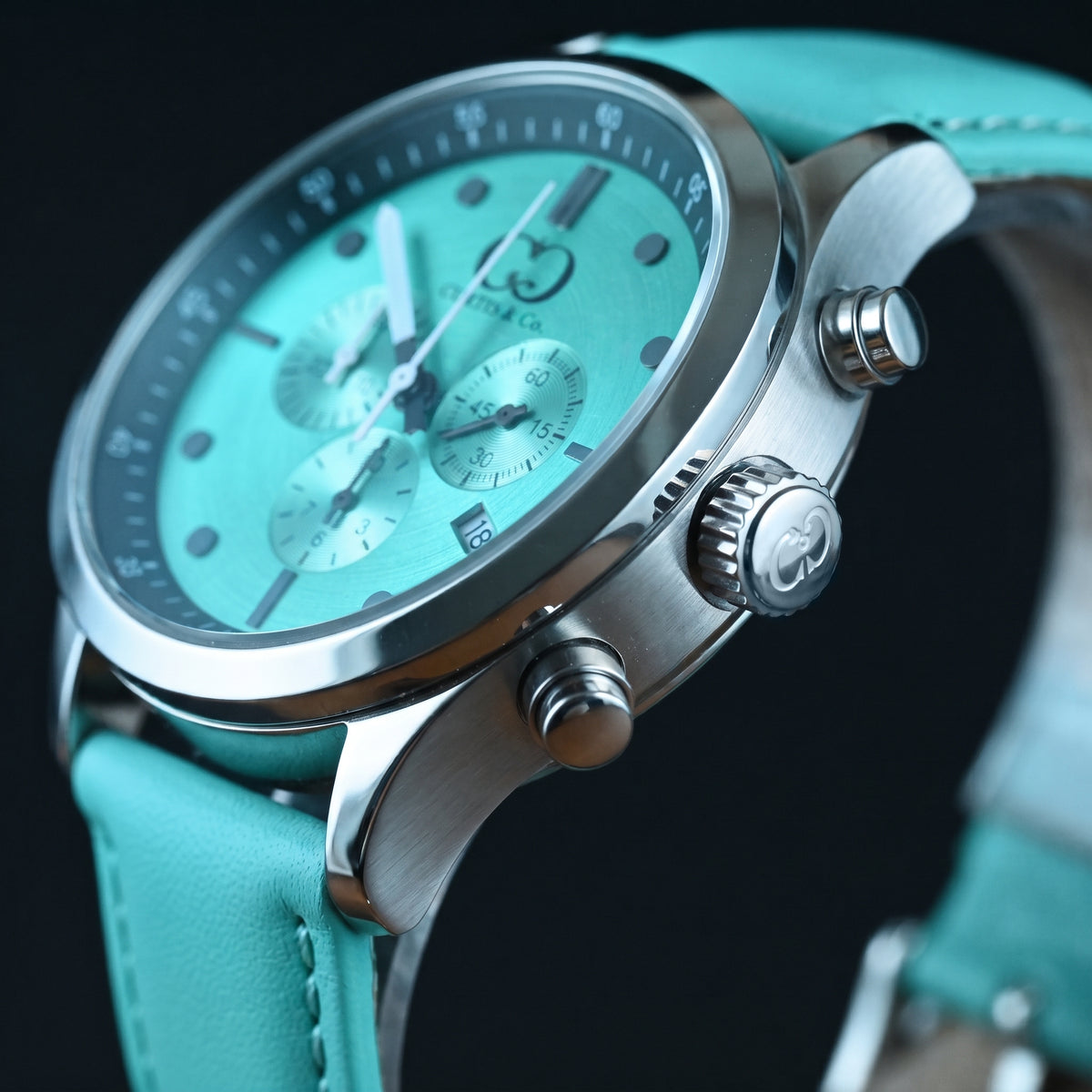Big Time PULSE Aqua Turquoise Chronograph 45MM