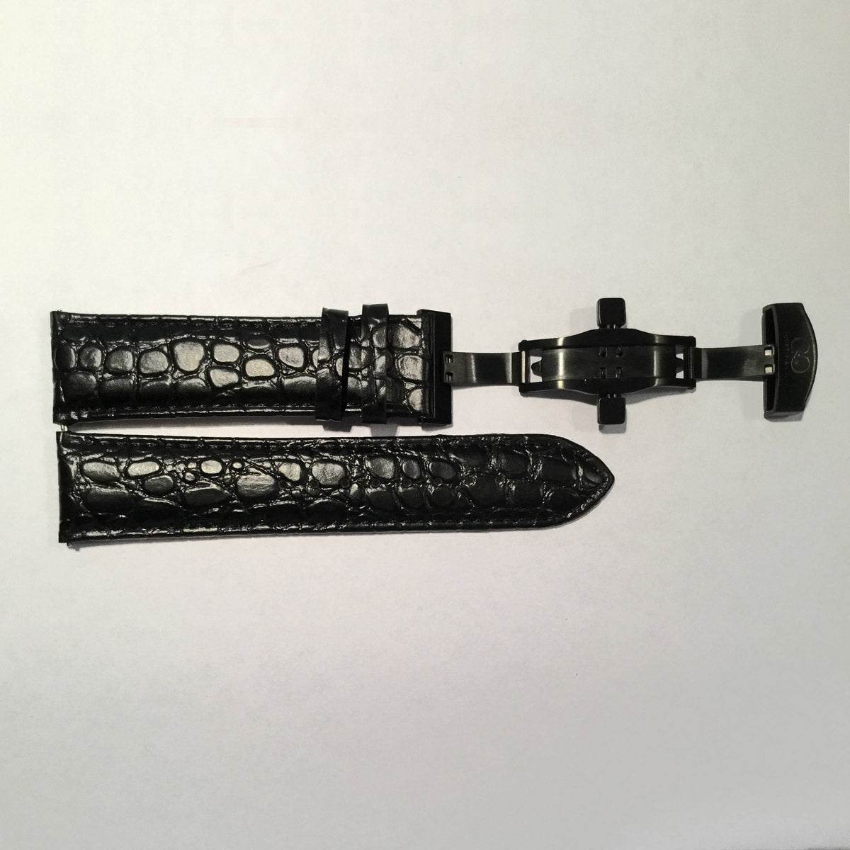 Big Time PASSPORT Crocodile Pattern Leather Deployment Strap 24MM