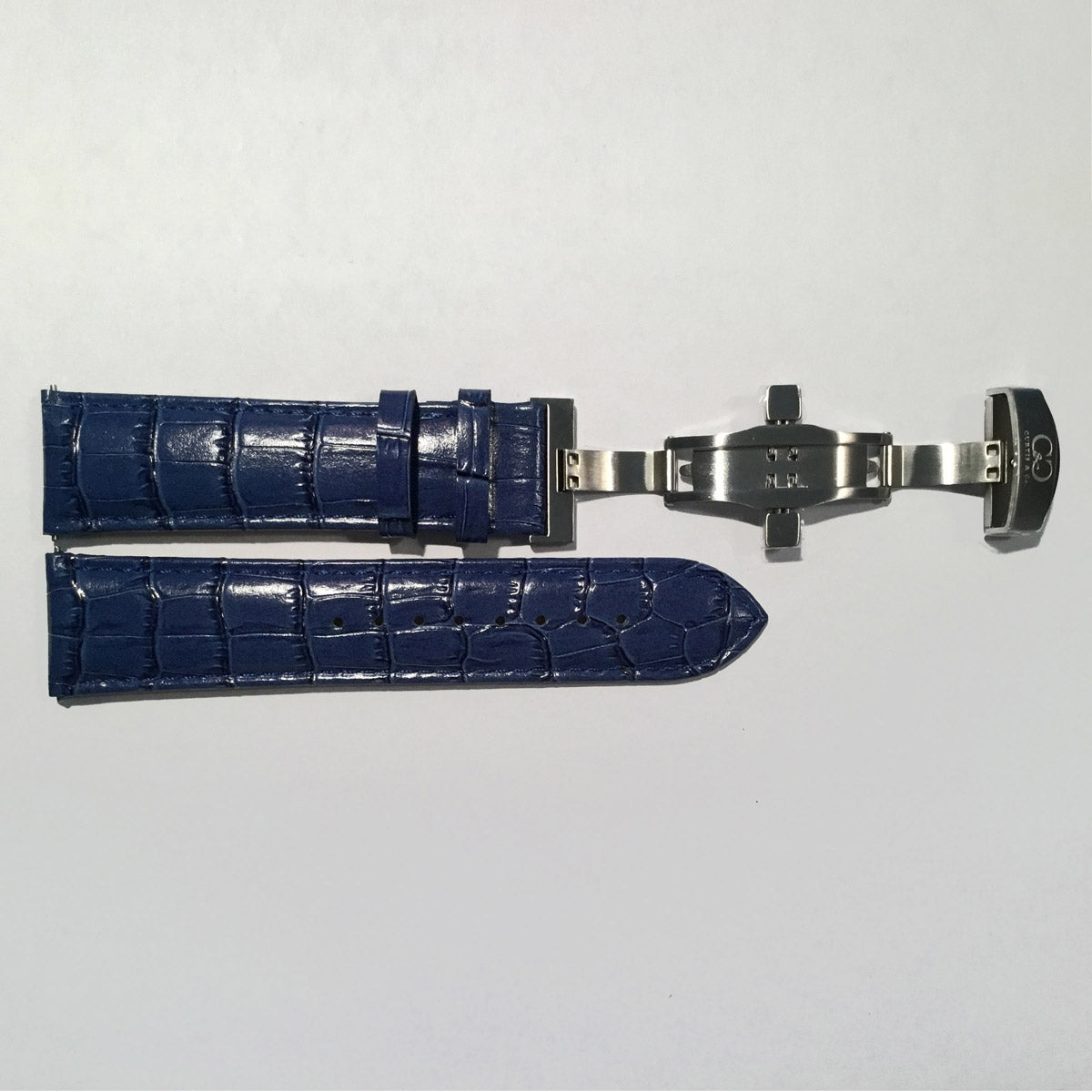 Big Time PASSPORT Crocodile Pattern Leather Deployment Strap 24MM
