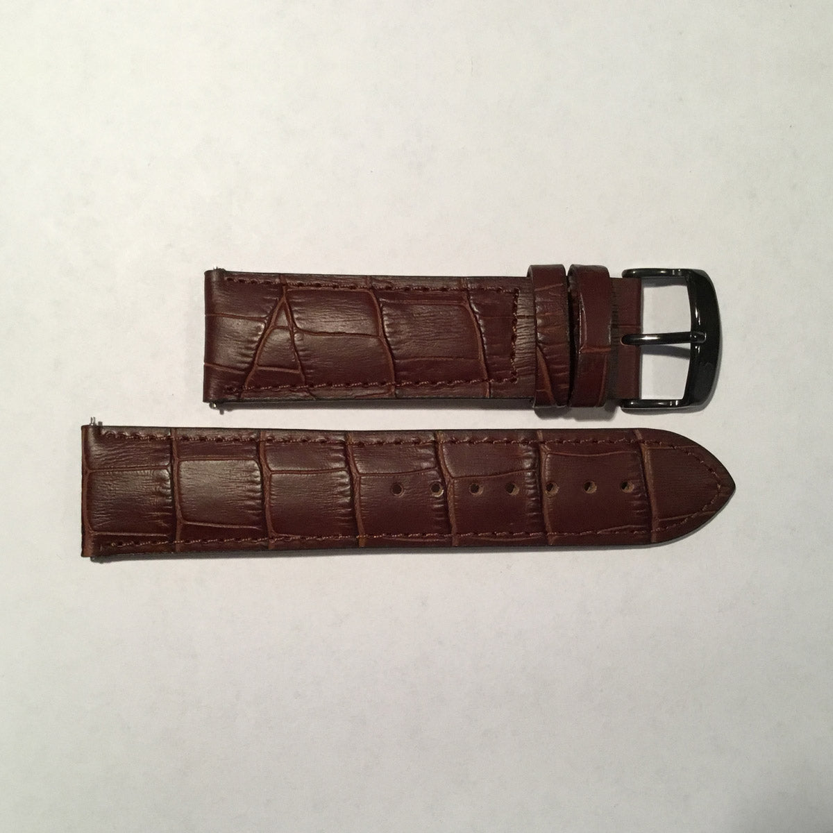 Crocodile Pattern Leather Watch Strap 24MM