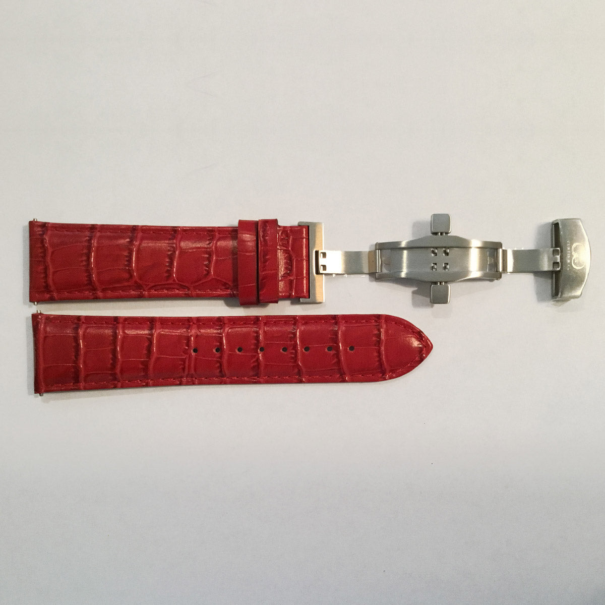 Big Time PASSPORT Crocodile Pattern Leather Deployment Strap 24MM