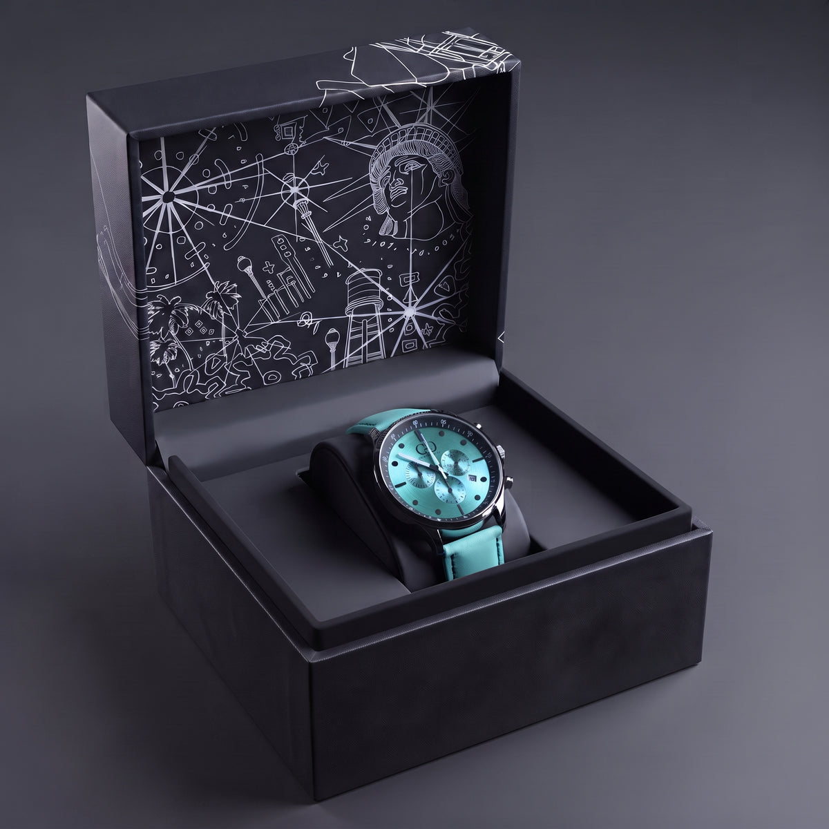 Big Time PULSE Aqua Turquoise Chronograph 45MM