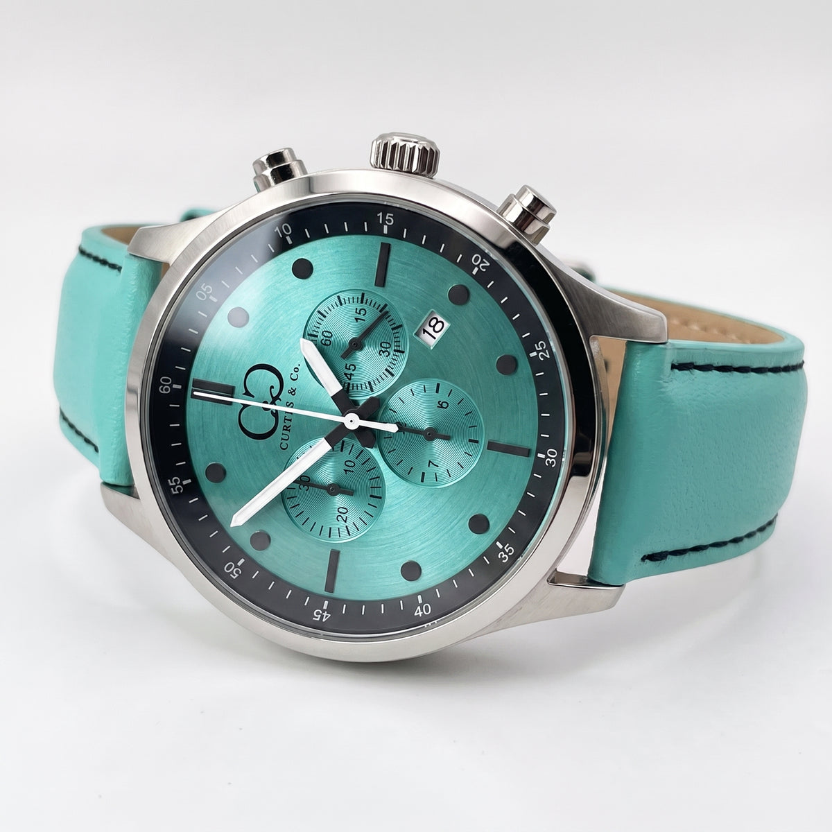 Big Time PULSE Aqua Turquoise Chronograph 45MM