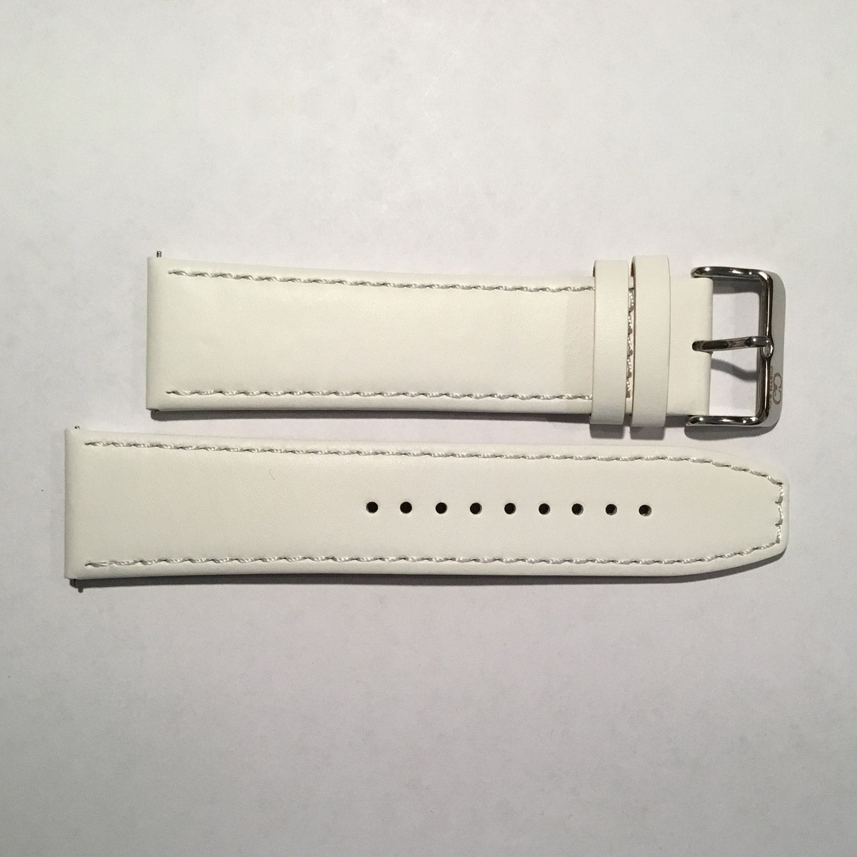X-Long White Leather Watch Strap 26MM