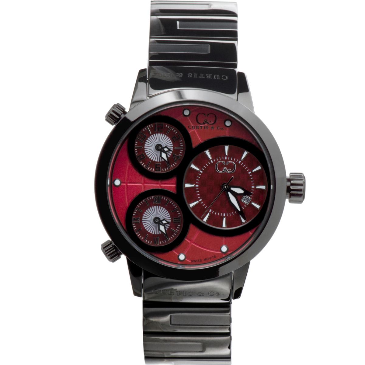 Big Time WORLD Red Dial Black Case Multi-Time-Zone 50MM
