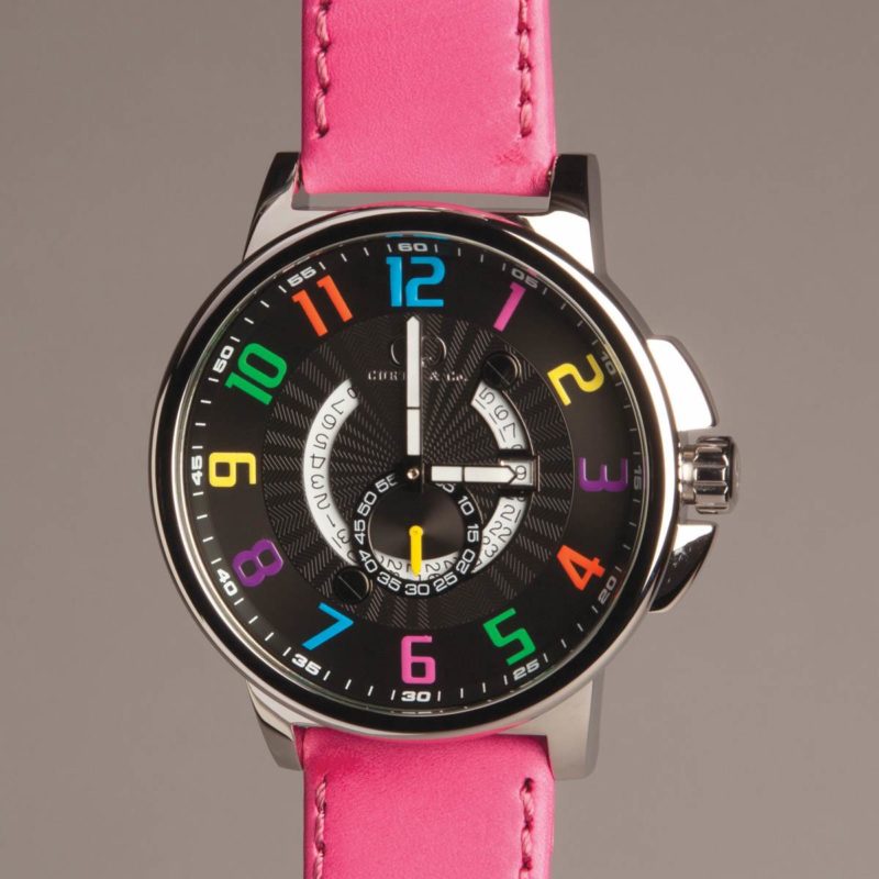 BIG TIME COOL (54mm) BLACK DIAL / COLOR NUMBERS / STAINLESS STEEL CASE