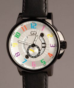 BIG TIME COOL (54mm) WHITE DIAL / COLOR NUMBERS / BLACK CASE