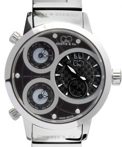 BIG TIME WORLD (57mm) BLACK DIAL / STAINLESS STEEL CASE