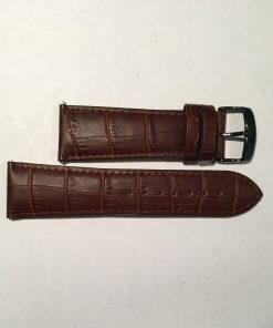 Brown Crocodile Pattern Leather 26mm Strap with Black Buckle