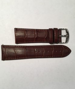 Brown Crocodile Pattern Leather 26mm Strap with Stainless Steel Buckle