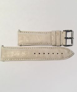 White Genuine Crocodile 24mm Strap with Silver Buckle