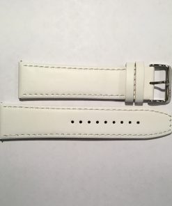 X-Long White Leather 26mm Strap with Stainless Steel Buckle