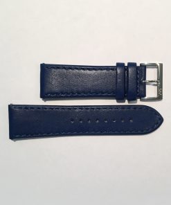 Blue Leather 24mm Strap with Stainless Steel Buckle