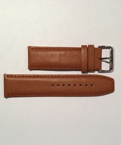 Brown Leather 24mm Strap with Straight End and Stainless Steel Buckle