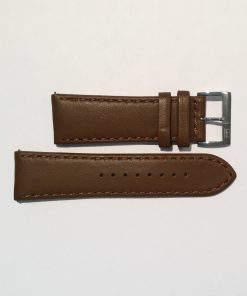 Brown Leather 24mm Strap with Stainless Steel Buckle