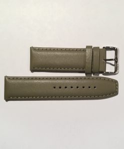 Gray Leather 24mm Strap with Straight End and Stainless Steel Buckle