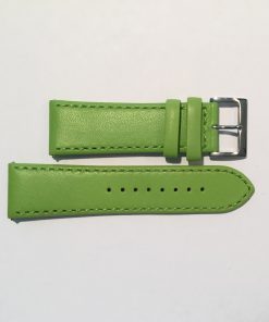 Green Leather 24mm Strap with Stainless Steel Buckle