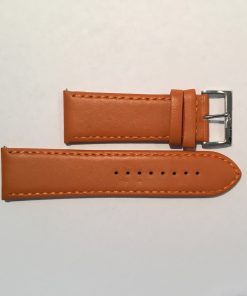 Orange Leather 24mm Strap with Stainless Steel Buckle