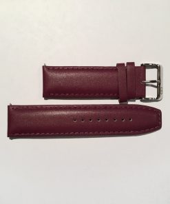 Purple Leather 24mm Strap with Straight End and Stainless Steel Buckle