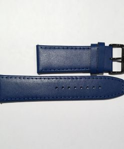 Blue Leather 26mm Strap with Straight End and Black Buckle