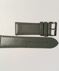 Classic Gray Leather 26mm Strap with Stainless Steel Buckle
