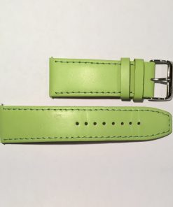 Green Leather 26mm Strap with Straight End and Stainless Steel Buckle