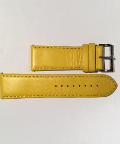 Classic Yellow Leather 26mm Strap with Stainless Steel Buckle