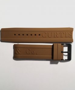 For Big Time PASSPORT only - Brown Silicone 24mm Strap with Black Buckle