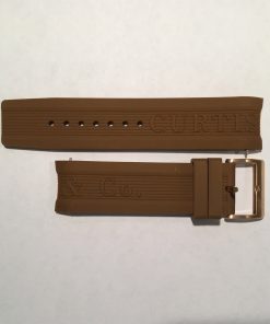 For Big Time PASSPORT only - Brown Silicone 24mm Strap with Rose Gold Buckle