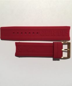 For Big Time PASSPORT only - Red Silicone 24mm Strap with Rose Gold Buckle