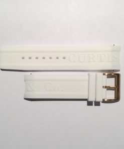 For Big Time PASSPORT only - White Silicone 24mm Strap with Rose Gold Buckle